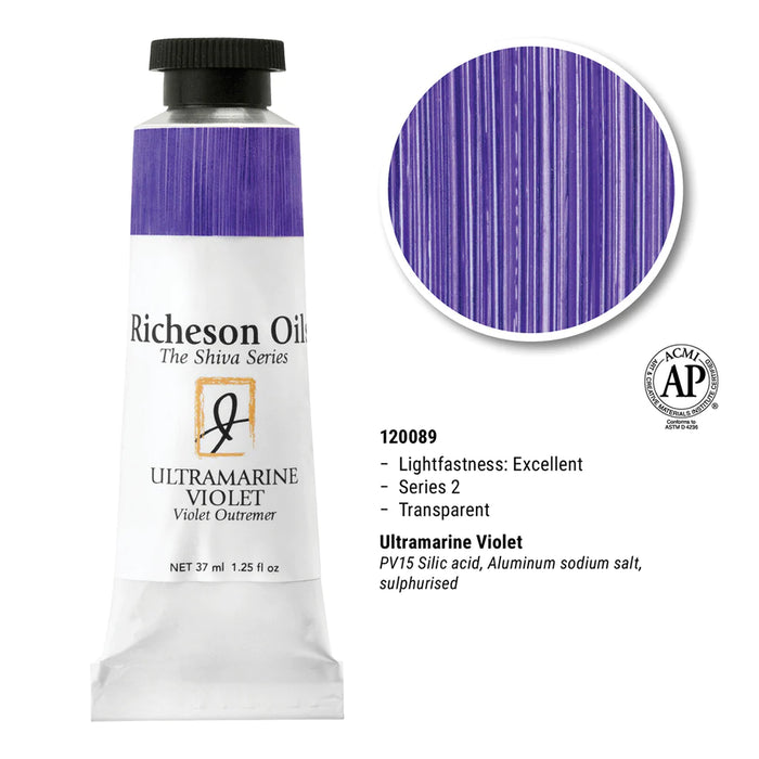 Richeson Oils Ultramarine Violet, 37 ml (Jack Richeson, The Shiva Series)