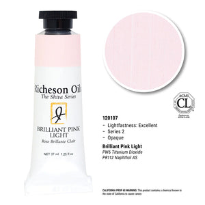 Richeson Oils Brilliant Pink Light, 37 ml (Jack Richeson, The Shiva Series)