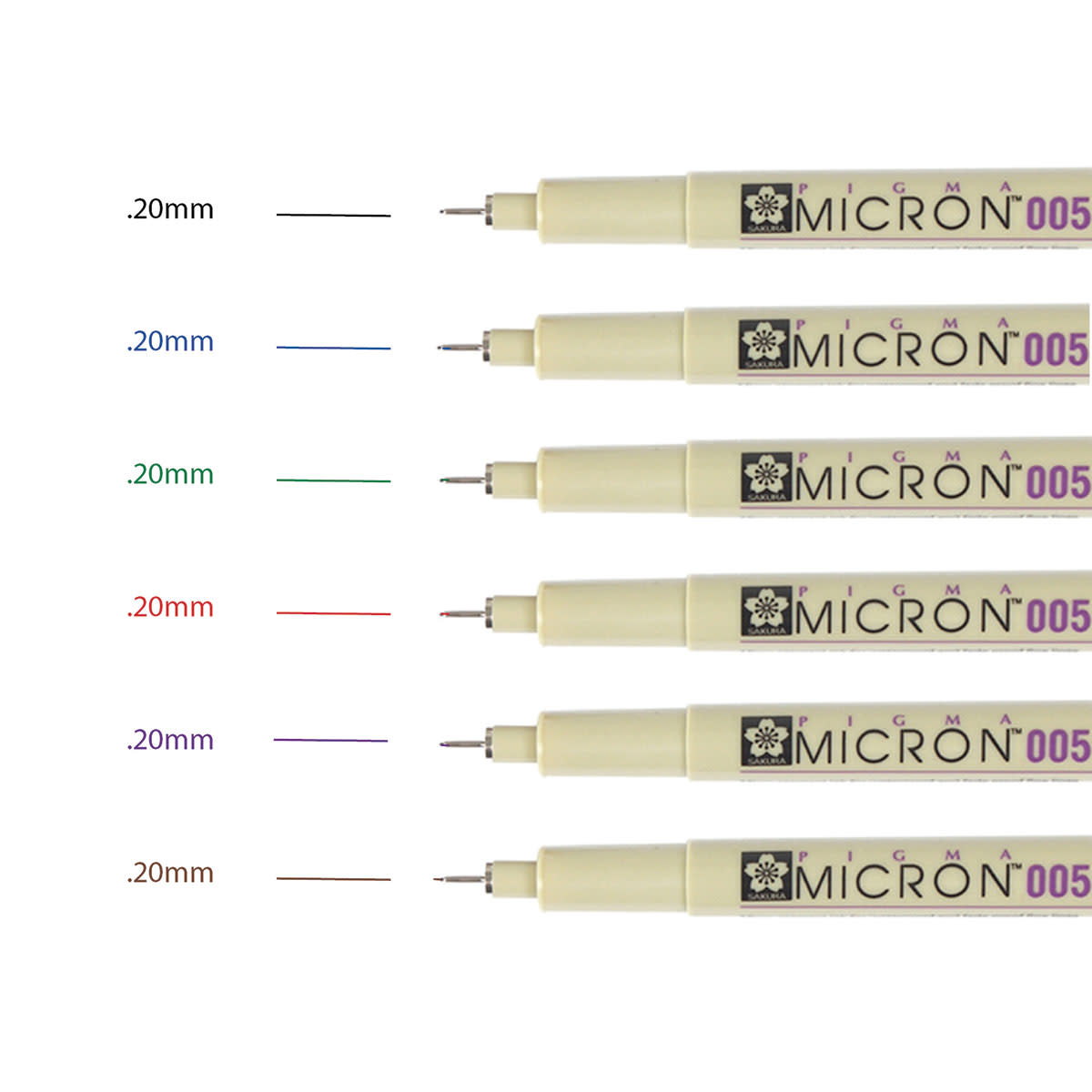 Pigma Micron® 6 Assorted Colors 005 Pen Set (Sakura) – Alabama Art Supply