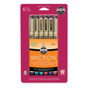 Pigma Micron® 6 Assorted Colors 005 Pen Set (Sakura)