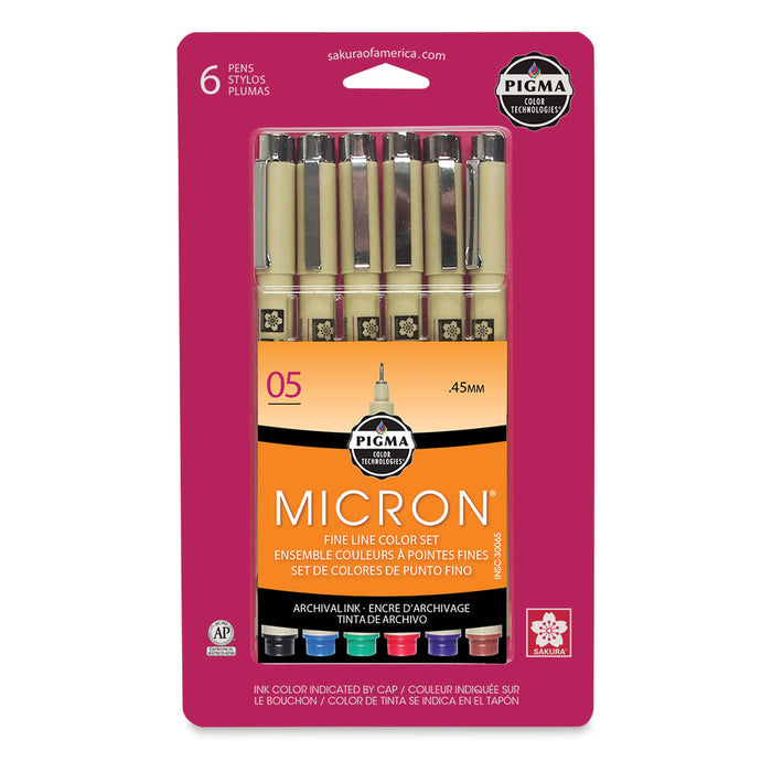 Pigma Micron® 6 Assorted Colors 05 Pen Set (Sakura)