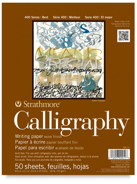 Calligraphy Paper 400 Series, 8.5"x11.5", 50 Sheet Pad (Strathmore)