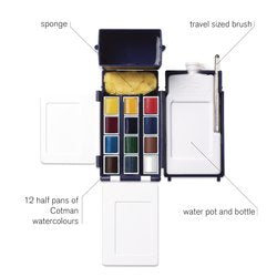 Cotman Watercolours Field Box Set, 12 Half Pans (Winsor & Newton)