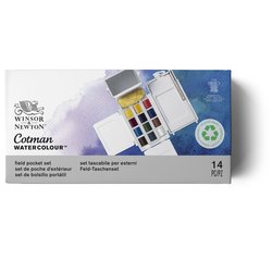 Cotman Watercolours Field Box Set, 12 Half Pans (Winsor & Newton)