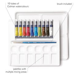 Cotman Watercolour 10 Color Palette Set (Winsor & Newton)