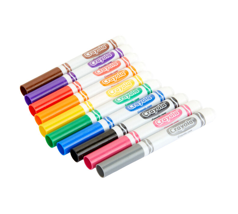 Crayola Non-Washable Broad Line Markers, Classic Colors, 10 Count