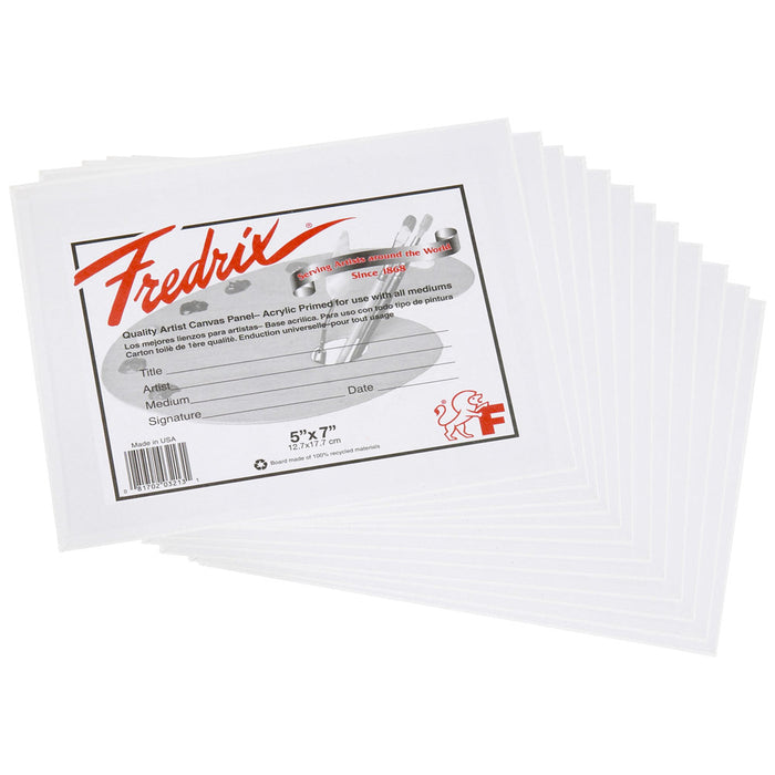 5"X7" ARTIST SERIES CANVAS PANELS, 12 Pack (FREDRIX)
