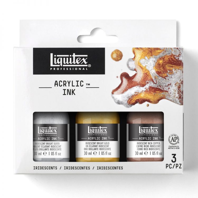 Acrylic Ink Set, Aqua Colors, 6x30ml (Liquitex Acrylic Ink