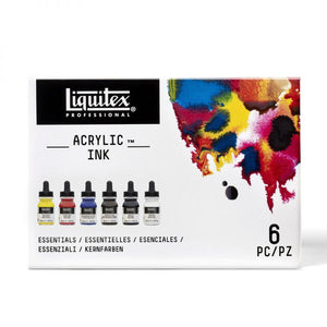 Acrylic Ink Essentials, 6 Colors, 30ml (Liquitex Acrylic Ink)