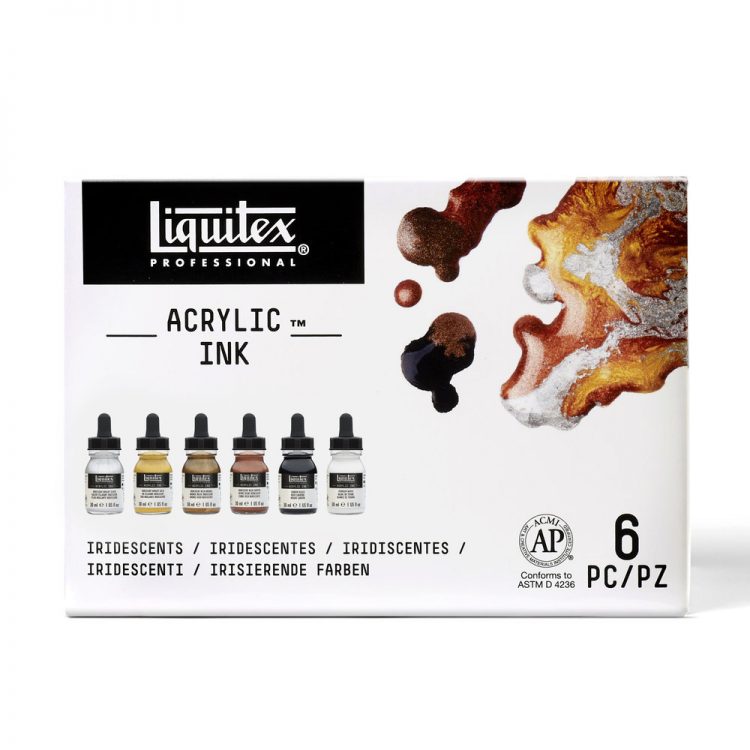 Acrylic Ink Set, Aqua Colors, 6x30ml (Liquitex Acrylic Ink)