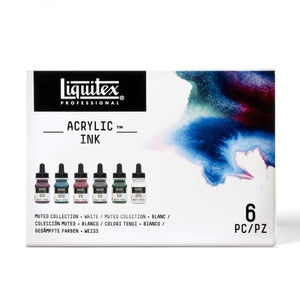 Acrylic Ink Set, Muted Collection + White, 6x30ml (Liquitex Acrylic Ink)