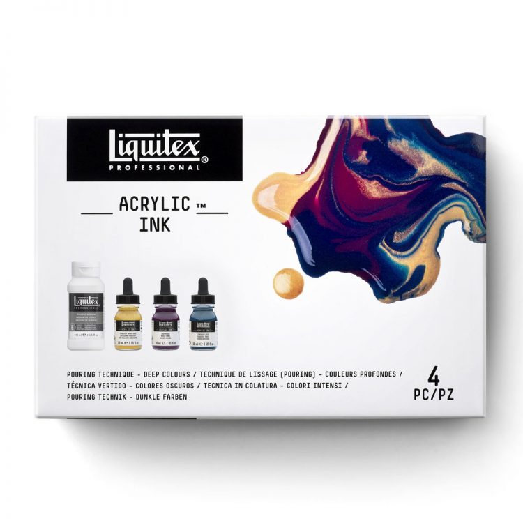 Acrylic Ink Set, Pouring Medium + 3 Deep Colors, 30ml (Liquitex Acryli –  Alabama Art Supply