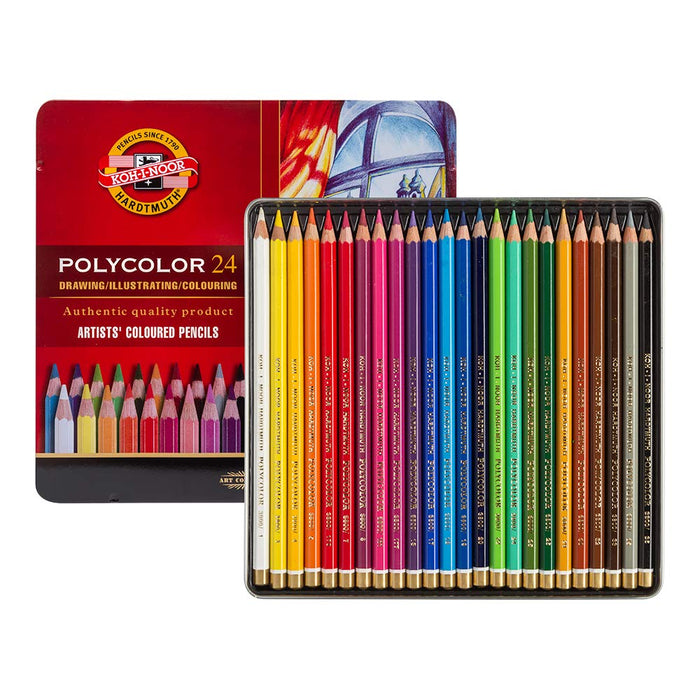 Polycolor Colored Pencil Assorted Set, 24 Colors (Koh-I-Noor)