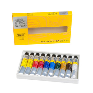 Winsor & Newton Galeria Acrylic 10-Color Set, 20 ml Tubes (Winsor & Newton)