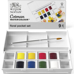 Cotman Watercolours Floral Pocket Set, 8 Half Pans (Winsor & Newton)