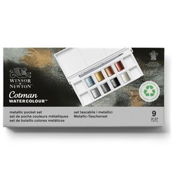 Cotman Watercolours Metallic Pocket Set, 8 Half Pans (Winsor & Newton)