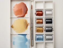 Cotman Watercolours Metallic Pocket Set, 8 Half Pans (Winsor & Newton)