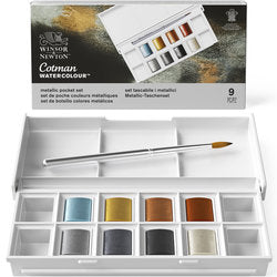 Cotman Watercolours Metallic Pocket Set, 8 Half Pans (Winsor & Newton)