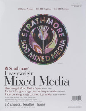 Heavyweight Mixed Media Pad, 500 Series, 11"x14" (Strathmore)