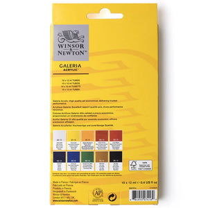 Winsor & Newton Galeria Acrylic 10-Color Set, 12 ml Tubes (Winsor & Newton)