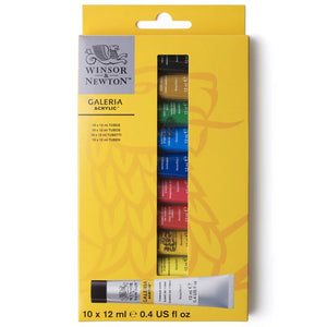 Winsor & Newton Galeria Acrylic 10-Color Set, 12 ml Tubes (Winsor & Newton)