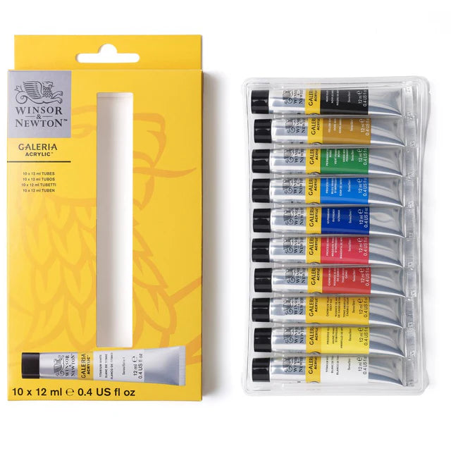 Winsor & Newton Galeria Acrylic 10-Color Set, 12 ml Tubes (Winsor & Newton)