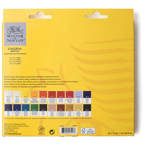 Winsor & Newton Galeria Acrylic 20-Color Set, 12 ml Tubes (Winsor & Newton)