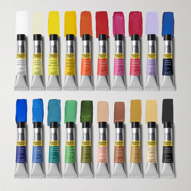 Winsor & Newton Galeria Acrylic 20-Color Set, 12 ml Tubes (Winsor & Newton)