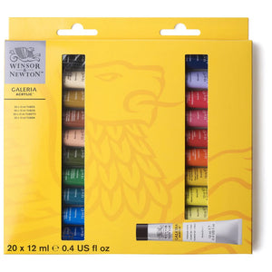 Winsor & Newton Galeria Acrylic 20-Color Set, 12 ml Tubes (Winsor & Newton)