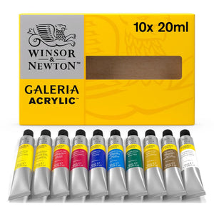 Winsor & Newton Galeria Acrylic 10-Color Set, 20 ml Tubes (Winsor & Newton)