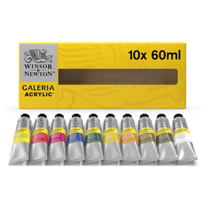 Winsor & Newton Galeria Acrylic 10-Color Set, 60 ml Tubes (Winsor & Newton)
