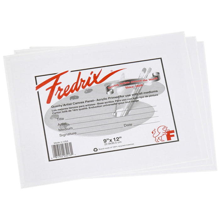 9"x12" ARTIST SERIES CANVAS PANELS, 3 Pack (FREDRIX)
