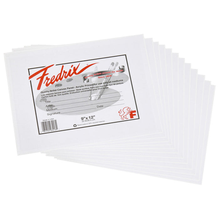 9"x12" ARTIST SERIES CANVAS PANELS, 12 Pack (FREDRIX)