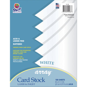 Array®  Card Stock, Classic White, 8-1/2" x 11", 100 Sheets (Pacon)