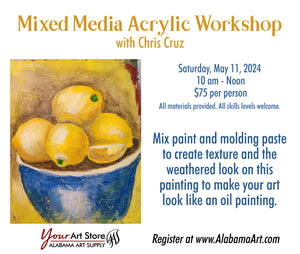 Mixed Media Acrylic Workshop with Chris Cruz, May 11, 2024