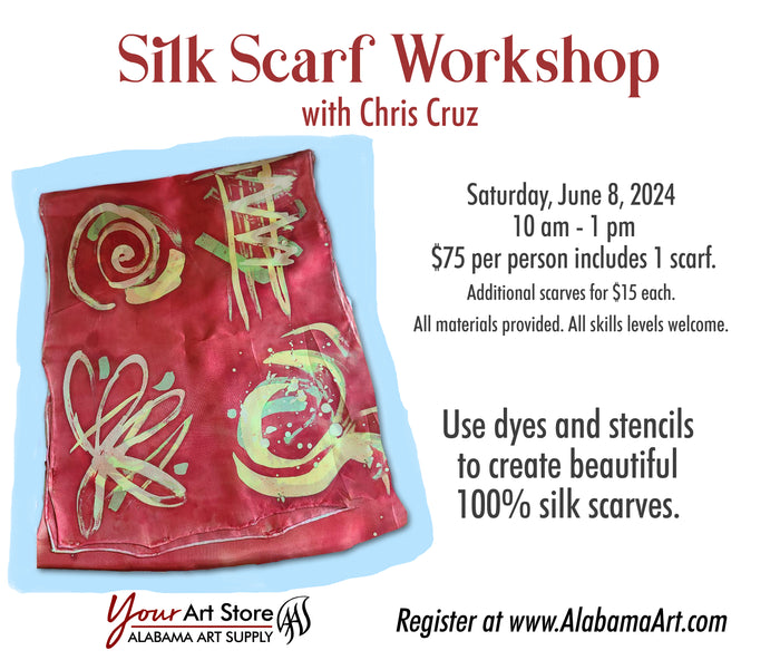 Silk Scarf Workshop with Chris Cruz, June 8, 2024