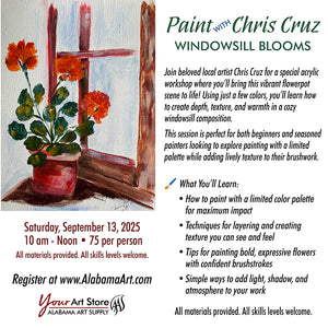 Painting with Chris Cruz - Windowsill Blooms, September 13, 2025