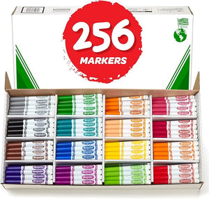 Crayola Non-Washable Broad Line Markers Classpack, 16 Colors, 256 Count (Crayola)