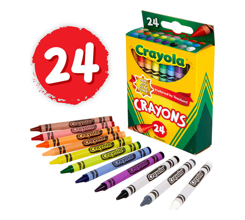 Crayola - Boîte de 24 Maxi Crayons de Cire, Assortiment de Couleurs - Âge Conseillé: à Partir de 3 ans Crayola - Boîte de 24 Maxi Crayons de Cire, Assortiment de Couleurs - Âge Conseillé: à Partir de 3 ans