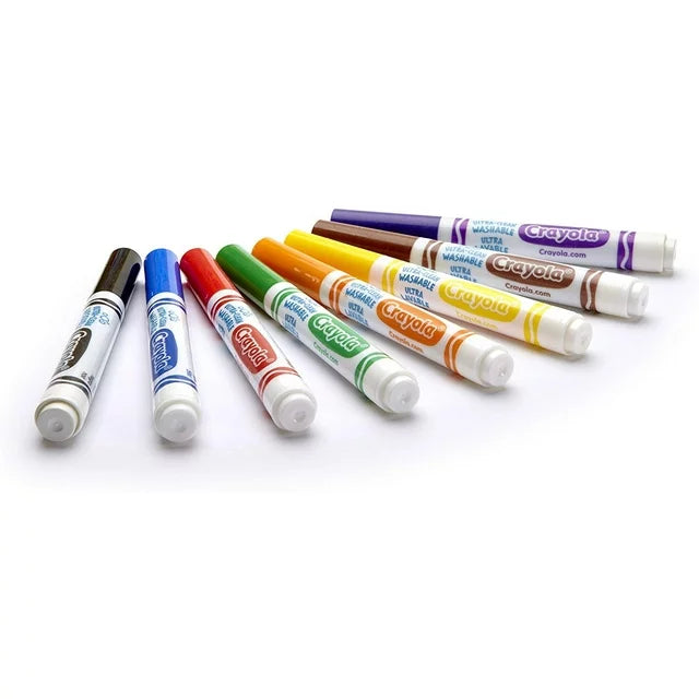 Crayola Ultra-Clean Washable Broad Line Markers, Classic Colors,