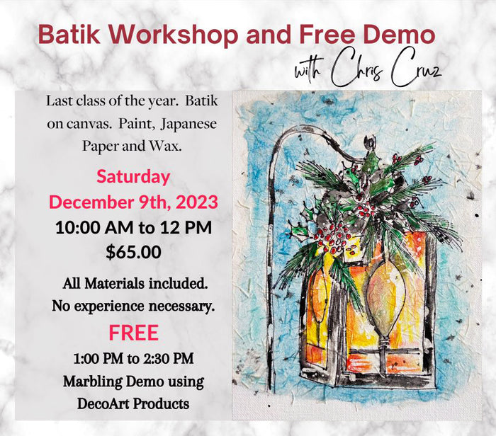 Batik Workshop with Chris Cruz, December 9, 2023
