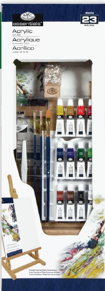 Essentials™ Acrylic Art Set With 24" Height H-Easel, 23 Piece (Royal & Langnickel)