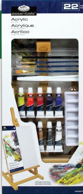 Essentials™ Acrylic Art Set With 20.5" Height H-Easel, 22 Piece (Royal & Langnickel)