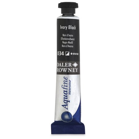 Ivory Black, 8ml Tube (Daler-Rowney Aquafine Watercolour)
