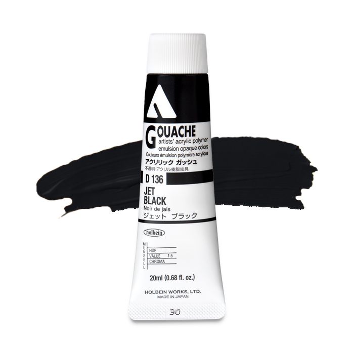 Jet Black D136A (Holbein Acrylic Gouache)