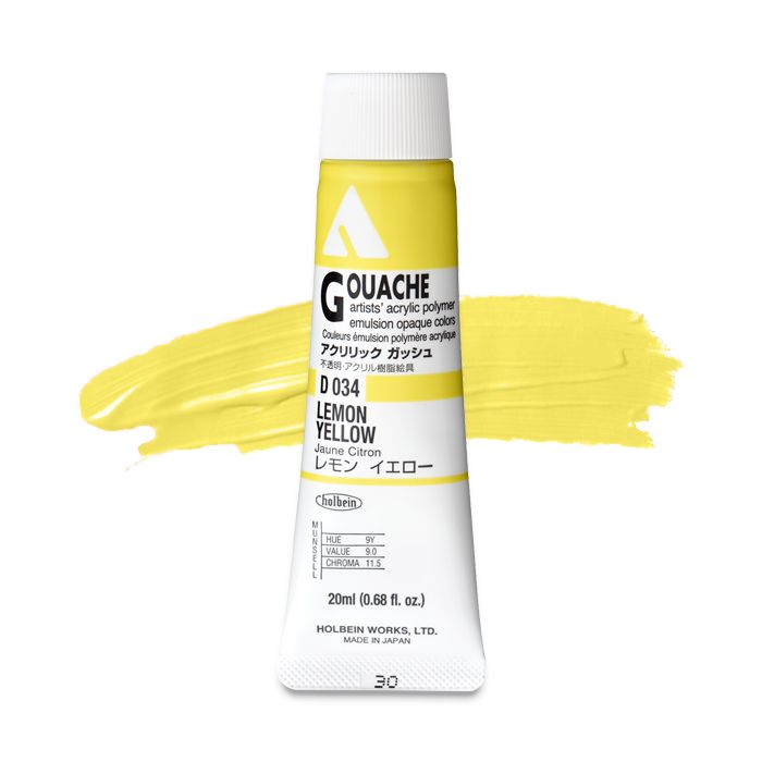 Lemon Yellow D034A (Holbein Acrylic Gouache)