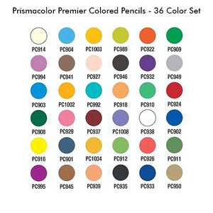 Premier® Colored Pencil Assorted Set, 36 Colors (Prismacolor)