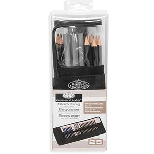 Essentials Sketching Wrap Set, 25 pieces (Royal & Langnickel)