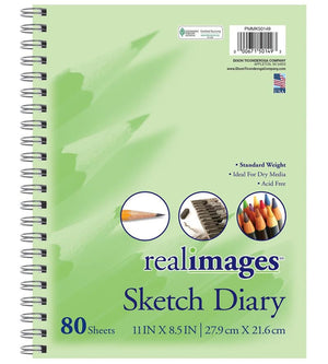 Real ™images Sketch Diary, 11" X 8-1/2", 80 Sheets (Dixon)