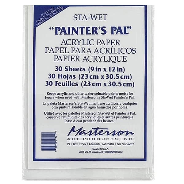 Sta-Wet Painter's Pal Palette Acrylic Paper Refill, 30 Sheets